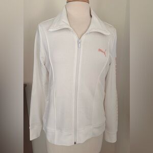 Puma White Jacket with Pink Accents